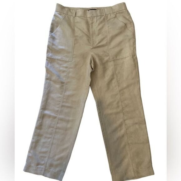 Banana Republic Factory Women’s Pants Size 18 Vegan Suede Straight Stone NWT - Picture 4 of 16